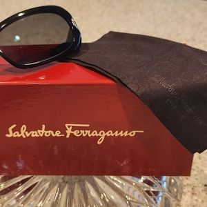 (Salvatore) Ferragamo Black Polarized Sunglasses